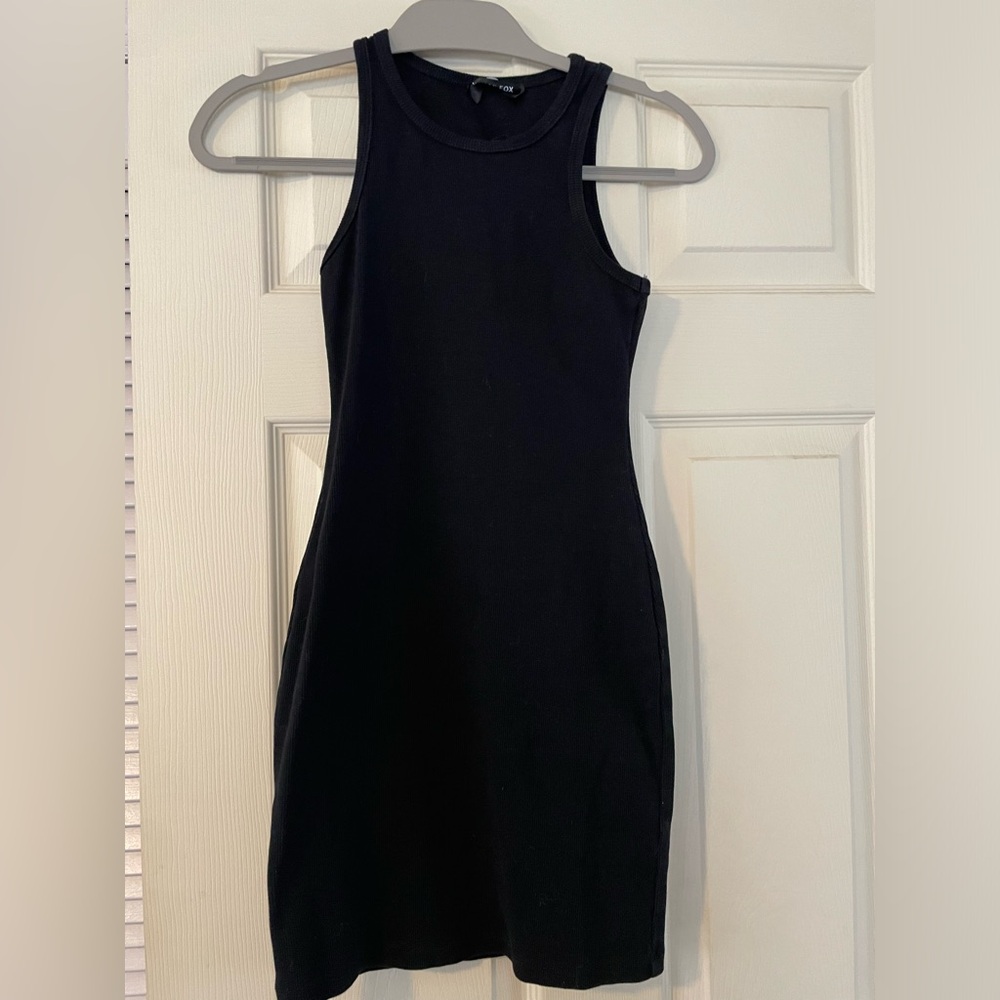 White Fox Black Body Con Dress